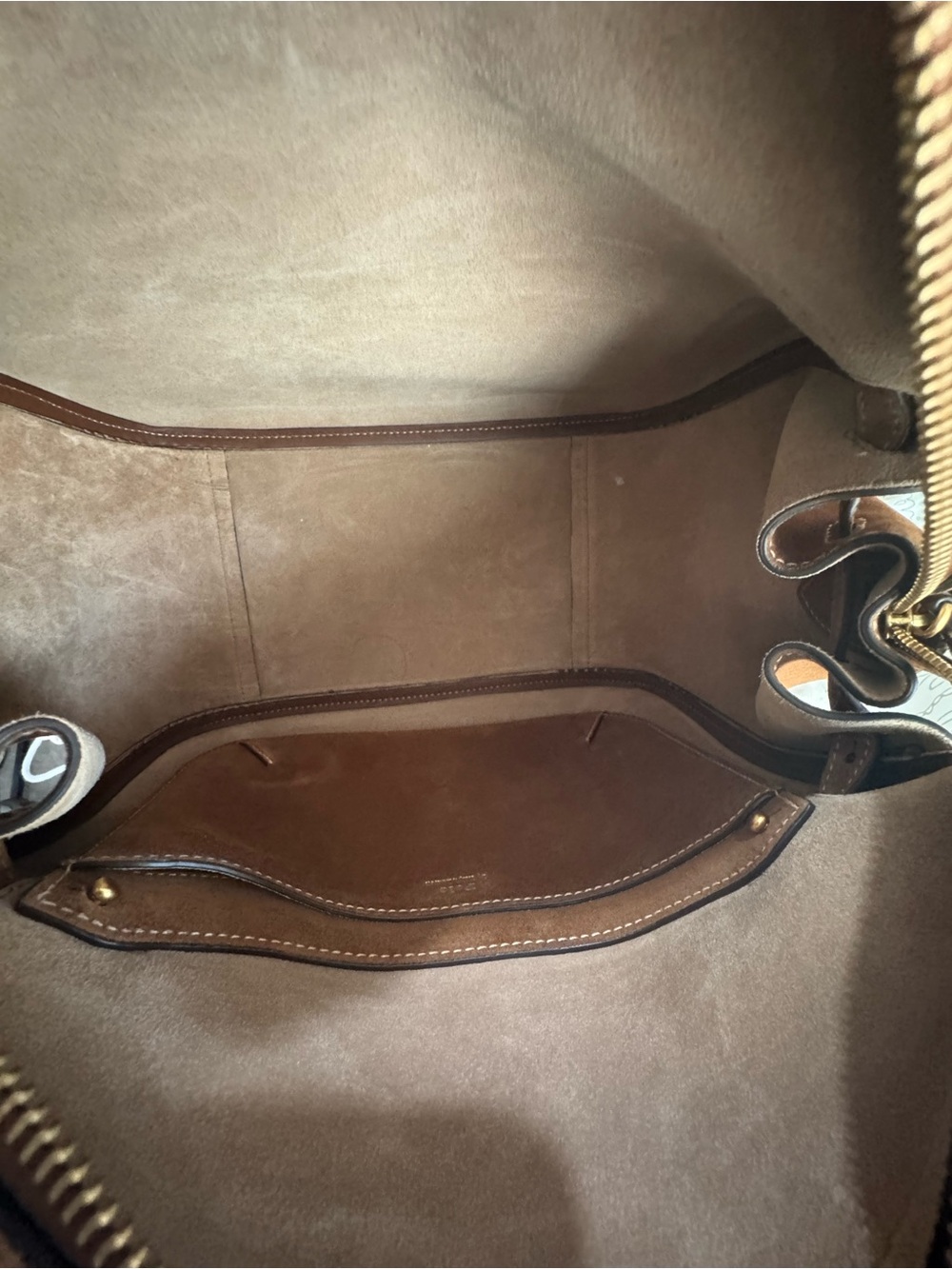 Ralph Lauren Polo ID Suede Satchel bag in Cinnamon - Picture 8 of 8